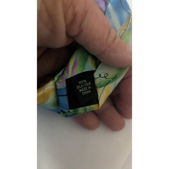 Garcia Multi print mens silk tie Can i keep him George Collection 57 Easter - Picture 8 of 8